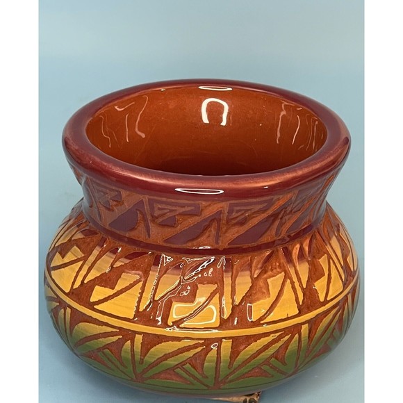 Red Earth Pottery Bud Bowl Mesa Verde Cortez Co Native American Made Signed - Picture 3 of 10